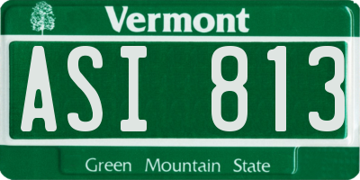 VT license plate ASI813