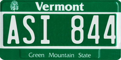 VT license plate ASI844