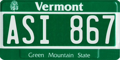 VT license plate ASI867