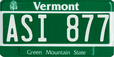 VT license plate ASI877
