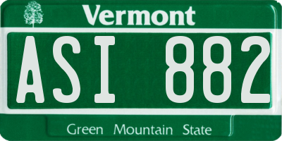 VT license plate ASI882
