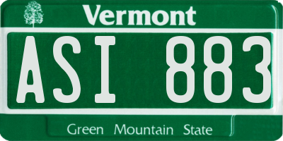 VT license plate ASI883