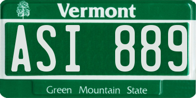 VT license plate ASI889