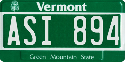VT license plate ASI894