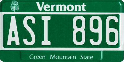 VT license plate ASI896