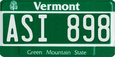 VT license plate ASI898