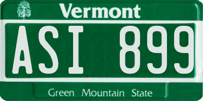 VT license plate ASI899