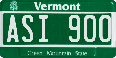 VT license plate ASI900