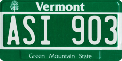 VT license plate ASI903