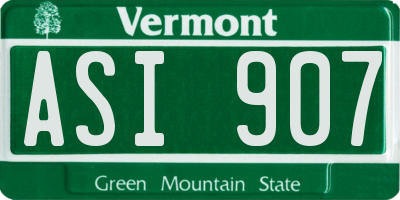 VT license plate ASI907
