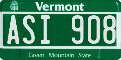 VT license plate ASI908