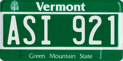 VT license plate ASI921