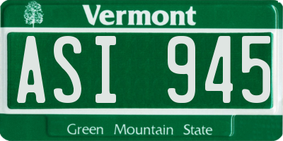 VT license plate ASI945