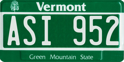 VT license plate ASI952