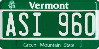 VT license plate ASI960