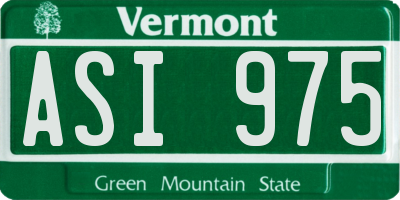 VT license plate ASI975