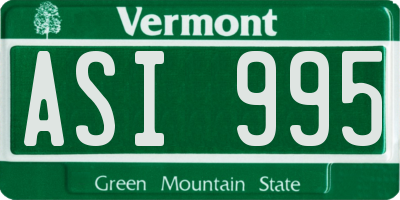 VT license plate ASI995