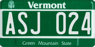 VT license plate ASJ024