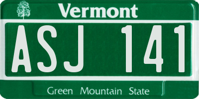 VT license plate ASJ141