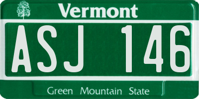 VT license plate ASJ146