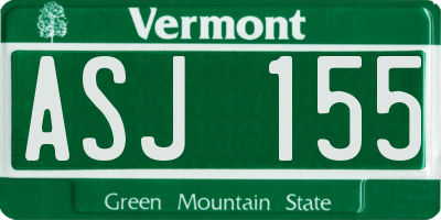 VT license plate ASJ155