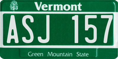 VT license plate ASJ157