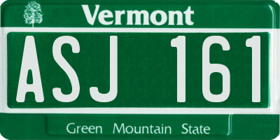 VT license plate ASJ161