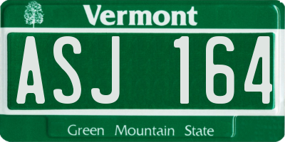 VT license plate ASJ164