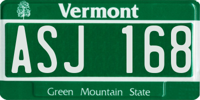 VT license plate ASJ168
