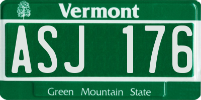 VT license plate ASJ176