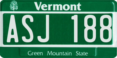 VT license plate ASJ188
