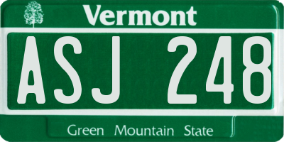 VT license plate ASJ248