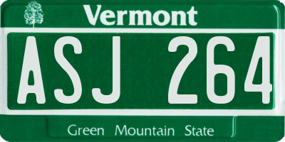 VT license plate ASJ264