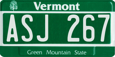 VT license plate ASJ267