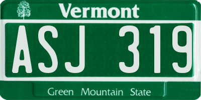 VT license plate ASJ319