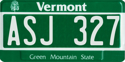 VT license plate ASJ327