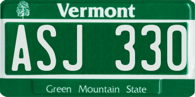 VT license plate ASJ330