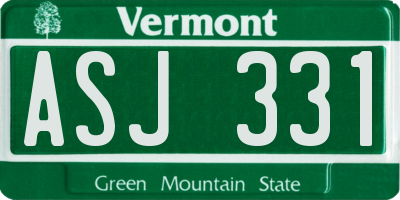 VT license plate ASJ331