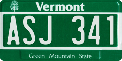 VT license plate ASJ341