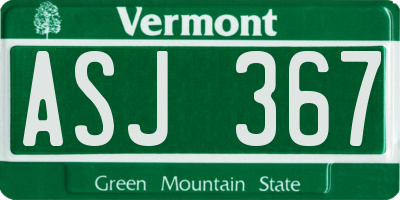 VT license plate ASJ367