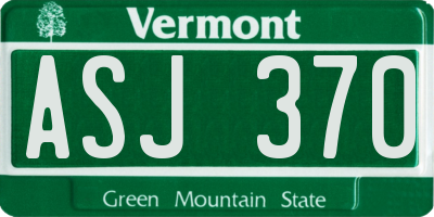 VT license plate ASJ370