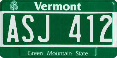 VT license plate ASJ412