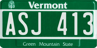 VT license plate ASJ413