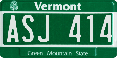 VT license plate ASJ414