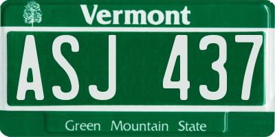VT license plate ASJ437