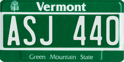 VT license plate ASJ440