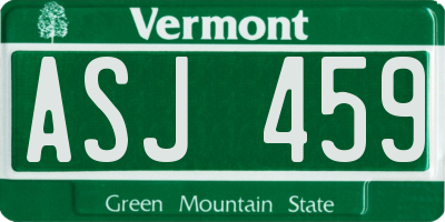 VT license plate ASJ459