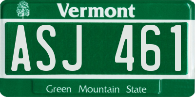 VT license plate ASJ461