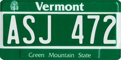 VT license plate ASJ472