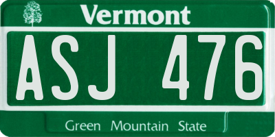 VT license plate ASJ476